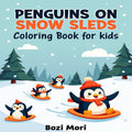 Penguins on Snow Sleds Coloring Book for kids