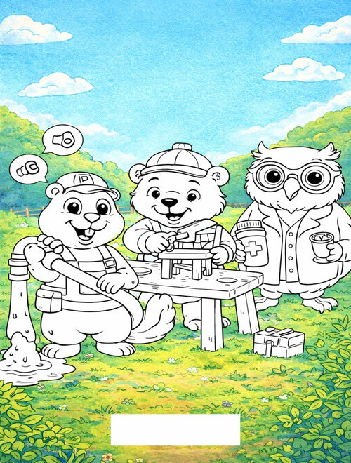 Animal Jobs Coloring Book for Kids Ages 4–8 – Cute & Easy Career Coloring Pages (Digital Download)