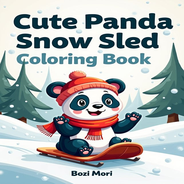 Cute Panda Snow Sled Coloring Book for Kids